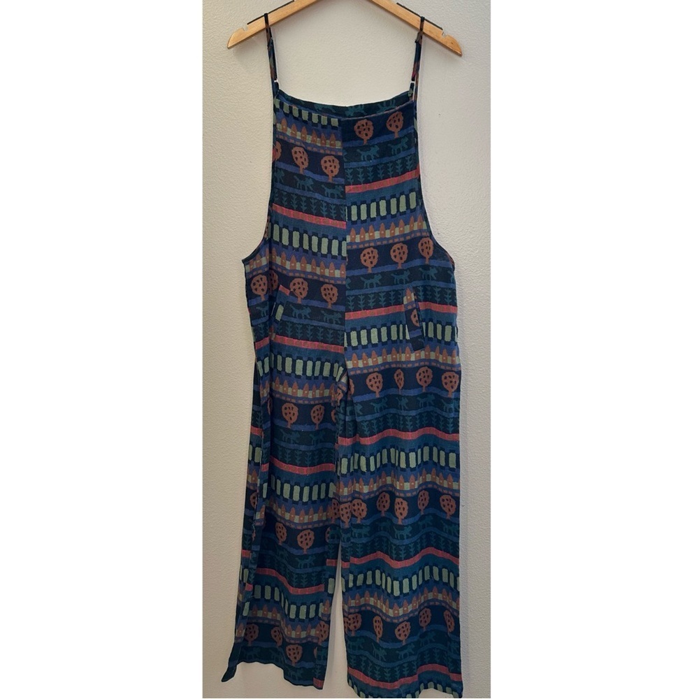 Sacred Threads Multicolor Patterned Cotton Jumpsuit with Pockets Bohemian - Picture 2 of 8